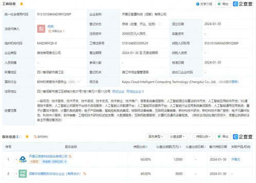 開普云智算科技公司成立，布局信息系統集成新賽道